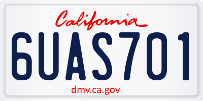 CA license plate 6UAS701