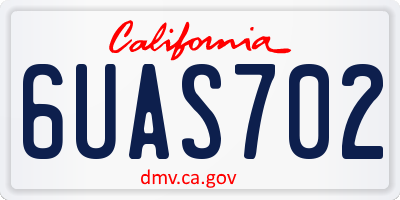 CA license plate 6UAS702