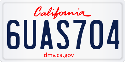 CA license plate 6UAS704