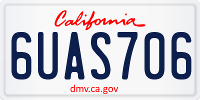 CA license plate 6UAS706