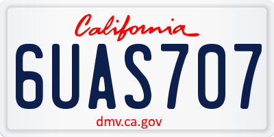 CA license plate 6UAS707
