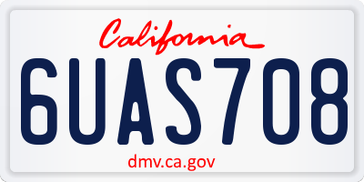 CA license plate 6UAS708
