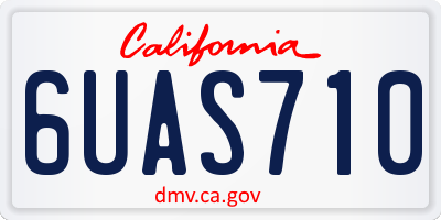 CA license plate 6UAS710