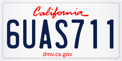 CA license plate 6UAS711