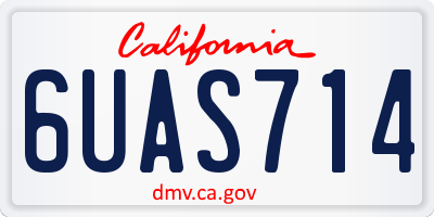 CA license plate 6UAS714