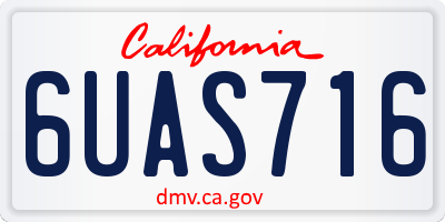 CA license plate 6UAS716