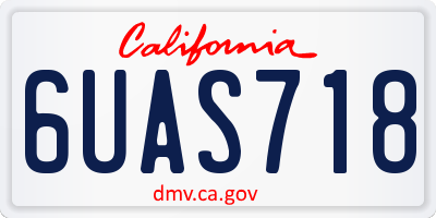 CA license plate 6UAS718