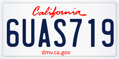 CA license plate 6UAS719