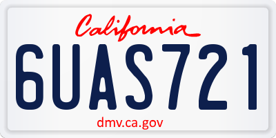 CA license plate 6UAS721