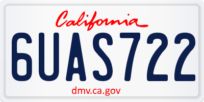 CA license plate 6UAS722