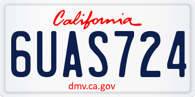 CA license plate 6UAS724