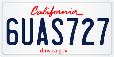 CA license plate 6UAS727