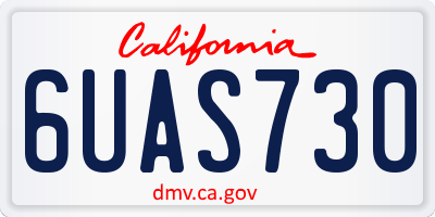 CA license plate 6UAS730
