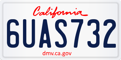 CA license plate 6UAS732