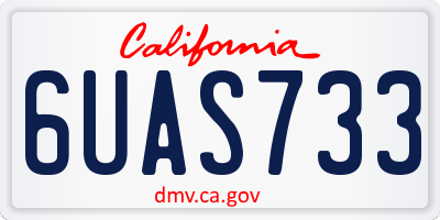 CA license plate 6UAS733