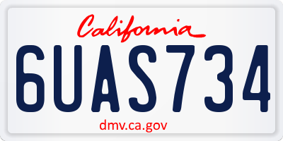 CA license plate 6UAS734