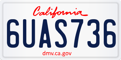 CA license plate 6UAS736