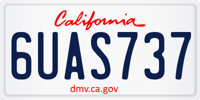 CA license plate 6UAS737