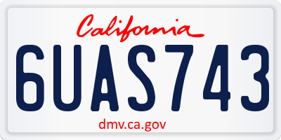 CA license plate 6UAS743