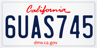 CA license plate 6UAS745