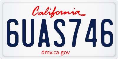 CA license plate 6UAS746