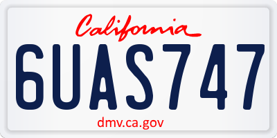 CA license plate 6UAS747