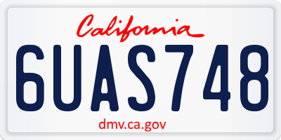 CA license plate 6UAS748