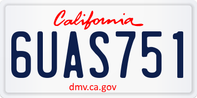 CA license plate 6UAS751