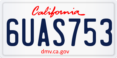 CA license plate 6UAS753