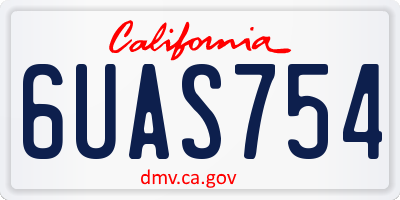 CA license plate 6UAS754