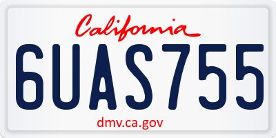 CA license plate 6UAS755