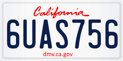 CA license plate 6UAS756