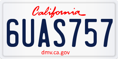 CA license plate 6UAS757