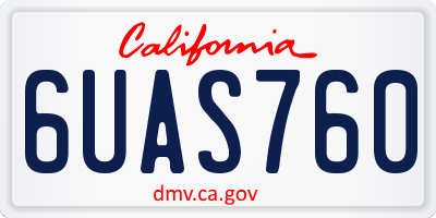 CA license plate 6UAS760