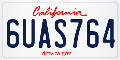 CA license plate 6UAS764