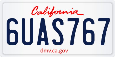 CA license plate 6UAS767