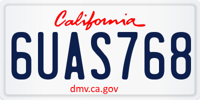 CA license plate 6UAS768