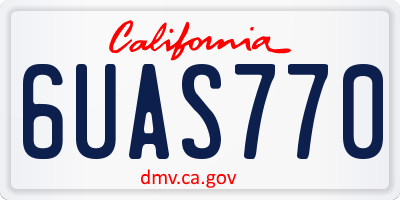 CA license plate 6UAS770