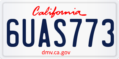 CA license plate 6UAS773