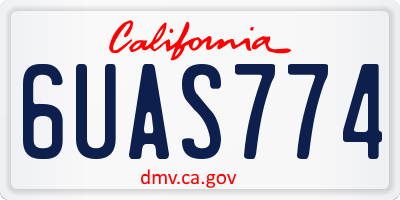 CA license plate 6UAS774