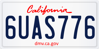 CA license plate 6UAS776