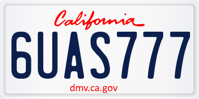 CA license plate 6UAS777