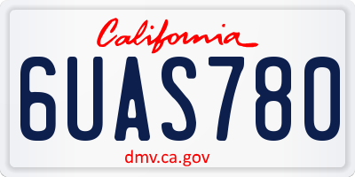 CA license plate 6UAS780