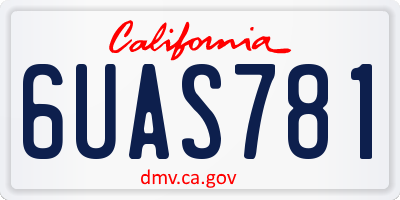 CA license plate 6UAS781