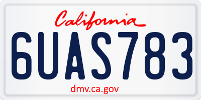 CA license plate 6UAS783