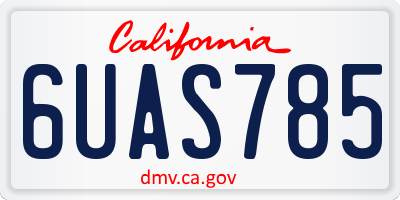 CA license plate 6UAS785