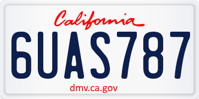 CA license plate 6UAS787