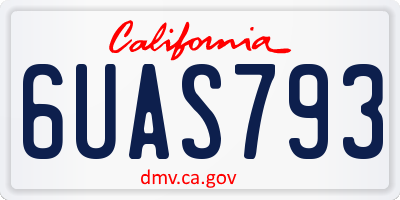CA license plate 6UAS793