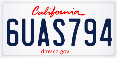 CA license plate 6UAS794