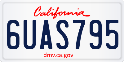 CA license plate 6UAS795